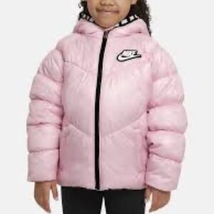 Nike Light Pink Puffer Hooded Jacket